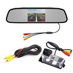 aSATAH Car 4.3 inch TFT in-Mirror Monitor and Rear View Camera for Nissan Tiida/Versa Hatchback/Grand Livina/Pulsar & Vehicle Camera Waterproof and Shockproof Reversing Backup Camera (Fisheye Camera)