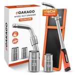 Gakago Telescopic Wheel nut Spanner Set with 17/19mm & 21/23mm Socket 1/2 inch - Extra Long extendable Wheel Spanner - Practical Storage Bag with Hook-and-Loop Fastener and Hanging Loop