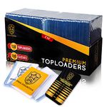 Star Collector Premium Toploaders and Penny Sleeves (100 Pack 35 Point Thickness Hard Plastics Card Protectors + 100 Cards Sleeves) for Standard Size Sports Collectible Cards