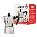 Bialetti Moka Express 3 Cup Espresso Maker: Italian Made; Moka Pot/Percolator/Coffee Maker/Mocha Pot for an Authentic Italian Coffee-06799