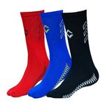 Captain Lead to Win PRACTICE PLUS FOOTBALL ANKLE LENGTH (RED &ROYAL BLUE& BLACK)