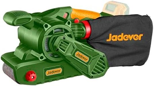 JADEVER 20V Brushless Cordless Belt Sander, 100-300m/min, for Wood and Metal Polishing, with 1Pcs Sanding Belt and 1Pcs Dust Bag JDLBS1520