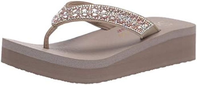 Skechers Women's Sandals Flip Flops, Taupe, 9 US