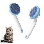 GULIGULI Cat Brush for Shedding, Pet Grooming Self Cleaning Slicker Brush for Cats & Dogs, Cat Deshedding Brush Easily Removes Tangles Hair and Loose Undercoat, Mats Tangled Hair Shedding Brush (Blue)