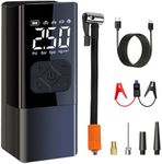 ProChosen Cordless Tyre Inflator Air Compressor with Car Jump Starter, 150PSI & 12000mAh Car Tyre Inflator Car Tyre Pump, Electric Bike Air Pump Portable Car Pumps for Tyres with LED Light