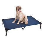 Veehoo Elevated Dog Bed, Portable Raised Pet Cot with Washable & Breathable Mesh, No-Slip Rubber Feet for Indoor & Outdoor Use, X Large, Blue