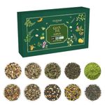 VAHDAM, Assorted Green Tea Sampler Gift Set (10 Teas, 50 Serving) Gluten Free, Non GMO | 10 Exotic Loose Leaf Tea Sampler | Green Tea Variety Pack, Gifts For Him/Her | Gifts for Women & Men