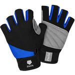 FitsT4 Sports Unisex 3/4 Finger Gloves for Water Ski, Canoeing, Windsurfing, Kiteboarding, Sailing, Jet Skiing and Stand-UP Paddle Boarding Adjustable Wrist Cinch, Comfortable Fit Blue M