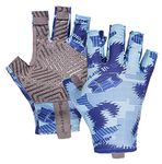 Seibertron S.P.S.G-2 UPF100+ Sun/UV Protection Fishing Glove Also fit Driving Cycling Kayaking Paddling Boating Sailing Rowing etc Outdoor Breathable Gloves Youth Blue XL