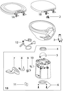 THETFORD 42138 STYLE 2 TOILET BASE ONLY (Cover is not included)