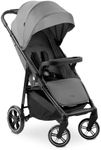 Hauck Shop N Care, Grey - Lightweight Pushchair (only 8.5 kg) with Snack Tray, Cup Holder & Raincover, Compact & One Hand Folding, Fully Reclining from Birth up to 22 kg