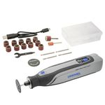 Dremel 8150 Cordless Brushless Multi Tool, Rotary Tool Kit 7.2V 2Ah USB-C Rechargeable, 20 Accessories, Variable Speed 5,000-30,000 RPM, LED Light, Cutting, Sanding, Carving, Grinding