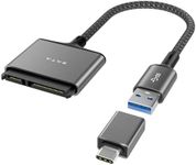 Basesailor SATA to USB Adapter Cable with USB C to USB Adapter,USB A 3.0 to 2.5'' SATA III Hard Drive Reader for HDD/SSD External Converter,Data Transfer for MacBook Pro Air 2022,Surface Go,Laptop,PC