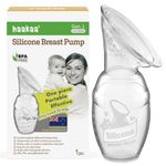 haakaa Manual Breast Pump Silicone Breastfeeding Pump Milk Saver, Soft Grade Silicone, 4oz/100ml