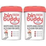 Bin Buddy Fresh Pink Grapefruit 450g, Pack of 2 - Bin Freshener Deodoriser Powder, Leaves Your Bin Smelling Great - Suitable for Indoor and Outdoor Bins