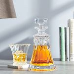 Pure Home + Living, Handcrafted in Czech Republic, Made of Crystal Glass, Clear Wellington Whiskey Decanter (490 ML, 1 Piece)