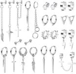 Finrezio 26Pcs Earrings for Men Men