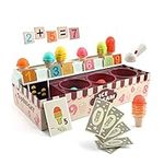 TOP BRIGHT Ice Cream Counter Play for 3 Years Old Girls Boys - Number Counting Educational Toys, Pretend Food Shop for Children Age 3 4 5