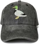 Shenbors Embroidered Baseball Hats, Mallard Duck (Washed Black), One Size