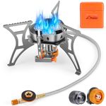 WADEO 5800W Windproof Camping Stove, Camping Gas Stove with Piezo Ignition and Two Fuel Canister Adapter, Backpacking Stove, Portable Stove for Outdoor Backpacking Hiking and Picnic