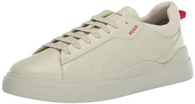 HUGO Men's Blake Cupsole Smooth Sneakers, Natural Marble White, 11