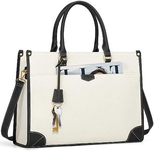 Laptop Bag for Women 15.6 inch Laptop Tote Bag Waterproof Canvas Work Bag Lightweight Laptop Briefcase Professional Women Business Office Bag Travel Handbag Shoulder Bag