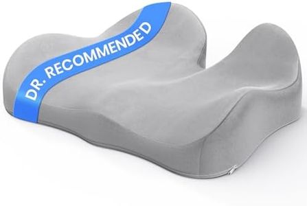 Benazcap Seat Cushion - Memory Foam Car Seat Pad - Sciatica & Lower Back Pain Relief - Car Seat Cushions for Driving - Road Trip Essentials for Drivers, Grey