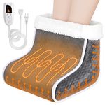 Electric Heated Foot Warmer - KLADNDER Heating Foot Warmer for Men & Women, Feet Warmer with 6 Temperature Setting 4 Timer Setting, Auto Shut Off Washable Inner Lining, Fast Heat Use for Winter Gifts