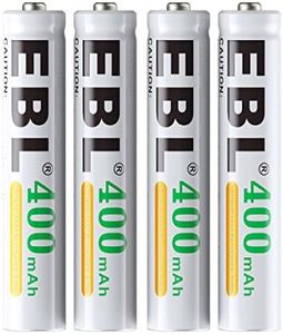 EBL AAAA Rechargeable Batteries, 1.2V 400mAh Ni-MH AAAA Rechargeable Battery for Surface Pen, 4-Count