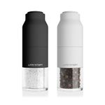 LARS NYSØM Stainless Steel Salt and Pepper Mill Set with Adjustable Ceramic Grinder I Manual Spice Mill Set (Black/White)