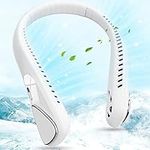 VEAHOOT Bladeless Neck Fans, Portable Neck Fan Rechargeable 5000 mAh, USB-C Powered with 3 Speeds, Personal Fans Round Neck Great For Women Men Kids Home Office Travel Sports Outdoor(White)