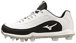 Mizuno Women's Finch Elite 6 Low TPU Softball Cleat, White/Black, 8