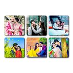 Deep Print Customized Photo Fridge Magnets (SET of 6) Glass Finish with Sparkle Effect || 3 X 3 Inch