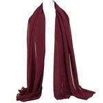 ZAKIRA Chiffon Scarf Sheer Wrap for Women (Burgundy)