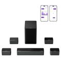 ULTIMEA 7.1 Channel Surround Sound System for TV with Dolby Atmos, 460W Soundbar with 6.5" Wireless Subwoofer, APP Control, 4 Surround Speakers, Home Theater Audio System, Poseidon D80