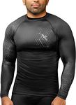 Hayabusa Geo Long Sleeve Jiu Jitsu Rashguard - Grey, M