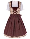 Women German Dirndl Dress Clothing Oktoberfest Serving Apron Khaki L