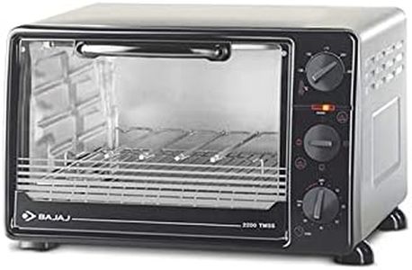 Bajaj 2200 TMSS Oven Toaster Griller (22 litres OTG) with Motorised Rotisserie & Stainless Steel Body, Black & Silver,1200 Watts