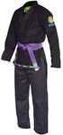 FUJI BJJ Uniform - Brazilian Pride Special Edition Lightweight Jiu Jitsu Kimono Gi with White Belt (Black/A4)