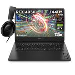 HP Omen 17" Gaming Laptop and HyperX Cloud III Wired Headset bundle, AMD Ryzen 7-8845HS, AI Enhanced, 16 GB RAM, 1TB SSD, NVIDIA GeForce RTX 4050 Graphics, FHD Display, 144Hz, Black, 17-db0016sa