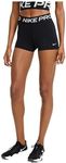 NIKE W Np 365 Women's 3-Inch Upper Thigh Length Tight Shorts Black/White