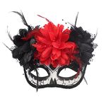 Ladies Day of the Dead Mexican Eye Mask Fancy Dress Festival Headband Rose Headpiece Veil for Halloween Mardi Gras Party