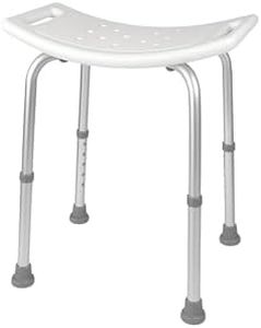 Mobiclinic®, Tabouret de Douche, Hauteur réglable, San Fermín, Tapis antidérapant, Dossier, Accoudoirs, Chaise Bain, Salle, Aluminium, Blanc