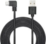 11FT 90 Degree Micro USB Power Cable, Right Angle Micro USB Dash Cam Charging Cord, for Car Dash Cam, Phones and Other Micro USB Devices Charging