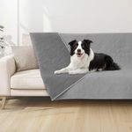 PICK FOR LIFE Waterproof Dog Blanket For Bed, 137×208cm Dog Blankets Washable Soft Reversible Puppy Blankets Anti Scratches Dirty for Bed Sofa Furniture (Light/Dark Grey)