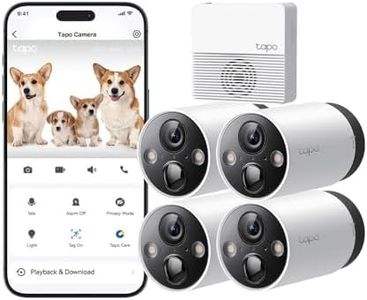 Tapo TP-Link Security Wi-Fi Camera, Wireless, 2K QHD, 4MP, Colour Night Vision, Smart Free AI Detection and Notification, Light and Sound Alarm, Local Storage, IP65, Hub Included, 4-Pack(Tapo C420S4)