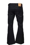 LCJ Denim Men's Flare Stretch Indie Retro Jeans 70s Bell Bottoms LC16 Black