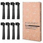 ecoELEMENT Recyclable Toothbrush Heads Compatible with Oral B - 8 Pack of Charcoal Toothbrush Heads Eco Friendly Products - Compatible Oral B Toothbrush Head Black