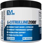 Evlution Nutrition L-Citrulline2000, Ultra-Pure Plant-Based Citrulline Powder Supplement, Enhance Muscle Strength & Vascularity, Powerful NO Booster, 100 Vegetarian Servings