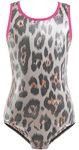 Happy Cherry Girls Gymnastics Leotards U-Back Moisture Wicking Breathable Dress Sparkle Color Block Dance Ballet Unitard Leopard-02 7-8 Years